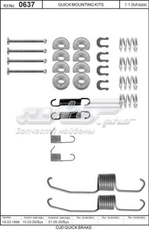 105-0637 Quick Brake kit de montaje, zapatas de freno traseras