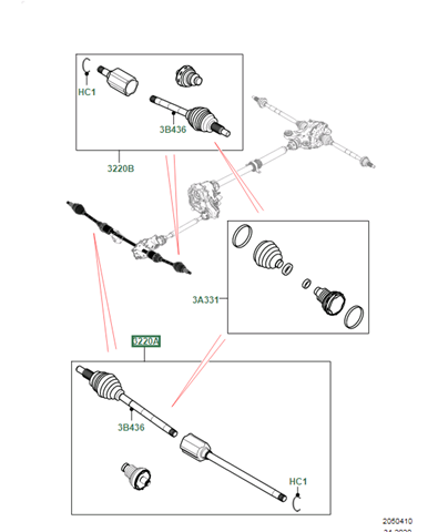 Semieje delantero derecho Land Rover LR092738 precio, desde 145,54 EUR
