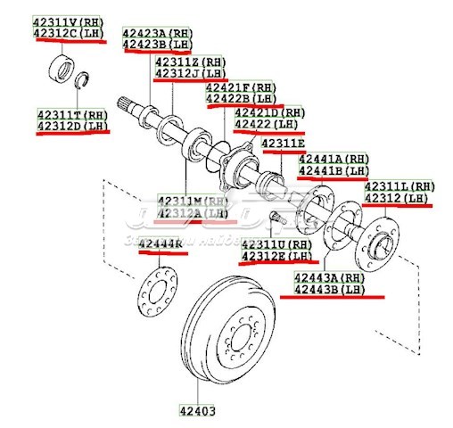 Árbol de transmisión trasero para Toyota Hilux (KUN15)