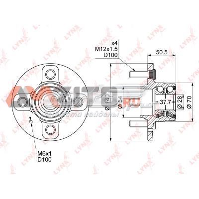 WH1115 Lynxauto cubo de rueda trasero