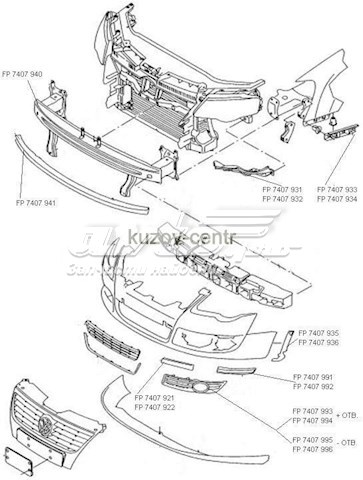 FP 7407 931 FPS soporte de parachoques delantero exterior izquierdo