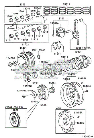 1320417011 Toyota juego de cojinetes de biela, cota de reparación +0,25 mm