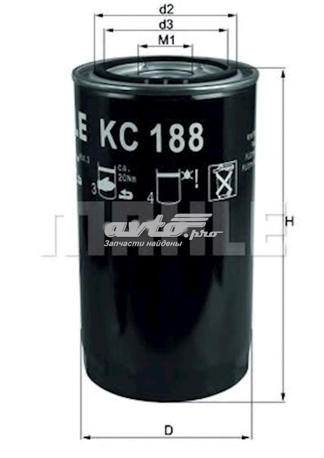 KC188 Knecht-Mahle filtro combustible