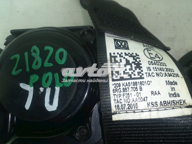 Cinturón de seguridad delantero izquierda Volkswagen Polo V RUS (602, 604, 612, 614)