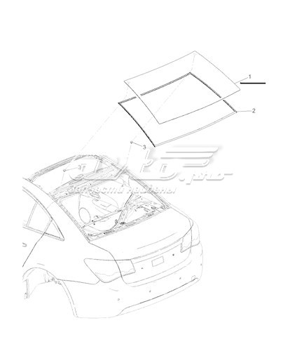 Moldura de luneta trasera para Chevrolet Cruze (J300)