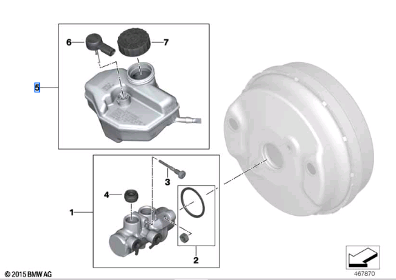 34336871185 BMW depósito de líquido de frenos, lindro de freno principal