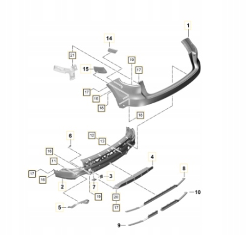 9Y0807543OK1 Porsche Parachoques trasero, parte inferior