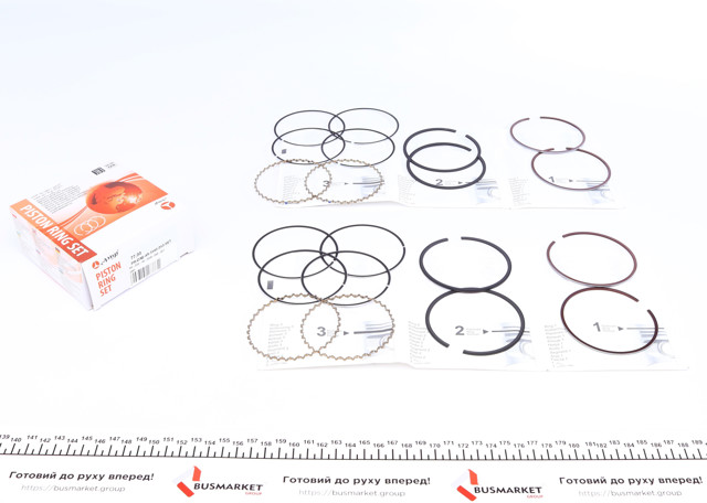 Kit de aros de pistón de motor, cota de reparación +0,50 mm AMP/Paradowscy PRDAE493548050SET