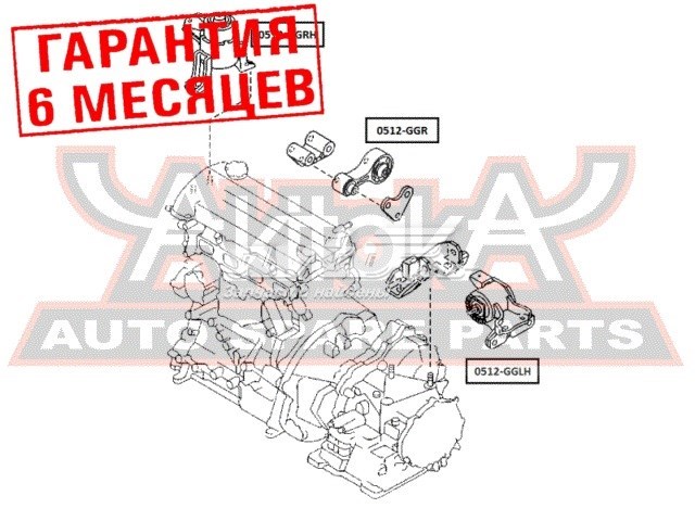 0512GGR Akitaka soporte de motor trasero