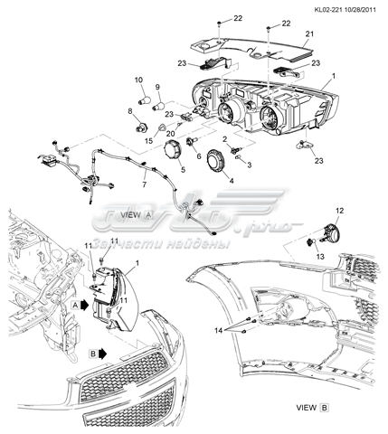 95937922 General Motors faro derecho