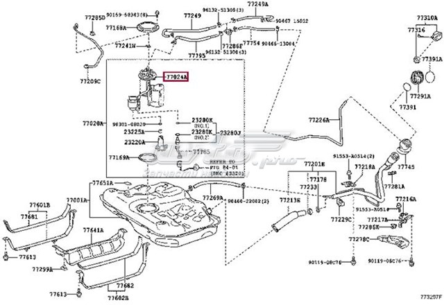 7702433150 Toyota filtro combustible