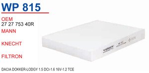 Comprar WP815 Wunder Filtro de aire del habitáculo