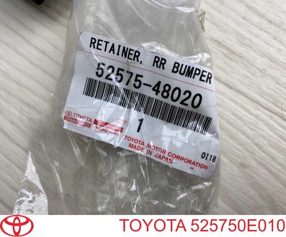 525750E010 Toyota soporte de guía para parachoques trasero, derecho