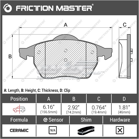 CMX555 Friction Master pastillas de freno delanteras