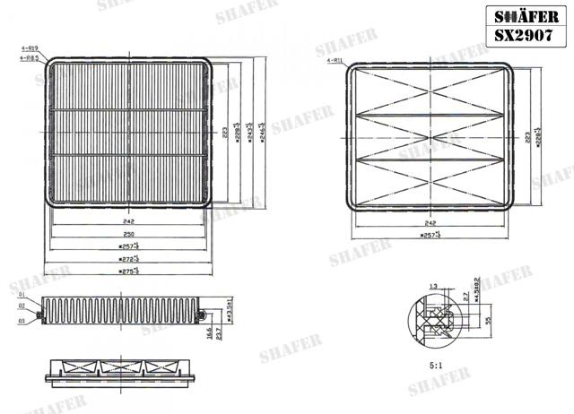 Filtro de aire SX2907 Shafer