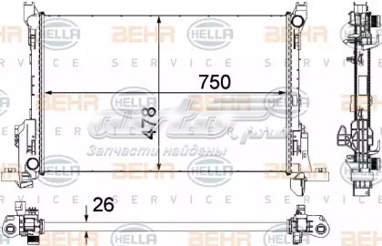 Radiador refrigeración del motor VAN WEZEL 43002623