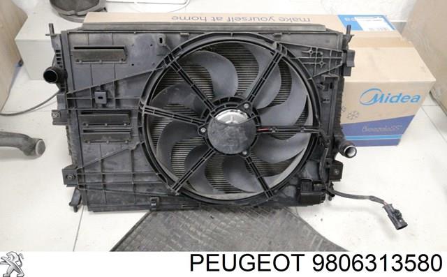 Difusor de radiador, ventilador de refrigeración, condensador del aire acondicionado, completo con motor y rodete PEUGEOT 9806313580