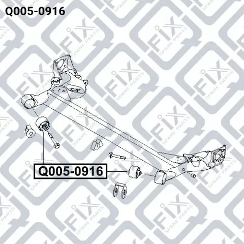 Q005-0916 Q-fix suspensión, cuerpo del eje trasero