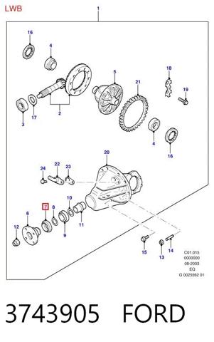 SA0127165 Mazda Retén del piñón del diferencial trasero