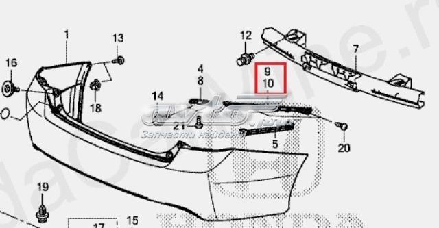 Soporte de guía para parachoques trasero, derecho HONDA 71593T2AA01