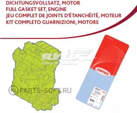 Juego de juntas para motor 430614P Corteco