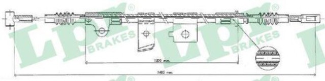 C0496B LPR cable de freno de mano trasero derecho