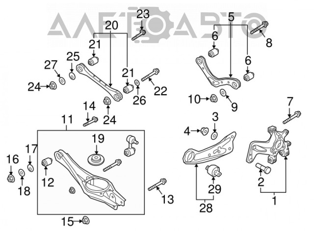 52710G2000 Hyundai/Kia muñón del eje, suspensión de rueda, trasero izquierdo