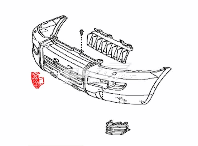 5212760020 Toyota rejilla de antinieblas delantera derecha