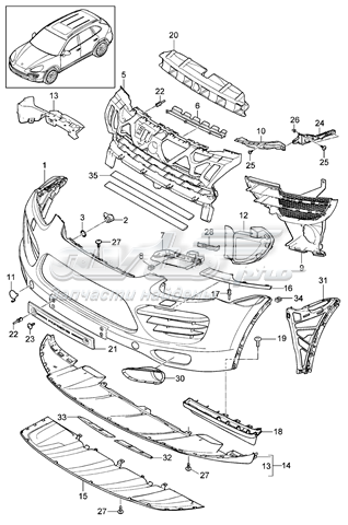 95850568100 Porsche rejilla de ventilación, parachoques delantero, izquierda