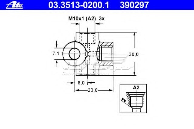 Tee de tubo de freno ATE 03351302001