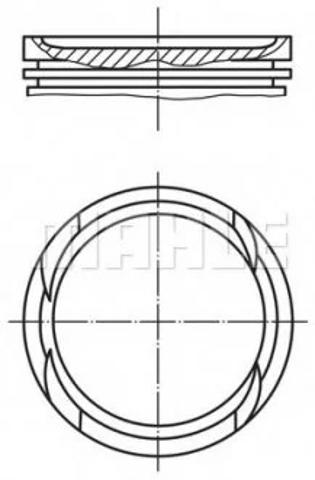 0100501 Mahle Original Pistón completo para 1 cilindro, segunda reparación (+0,50 mm)