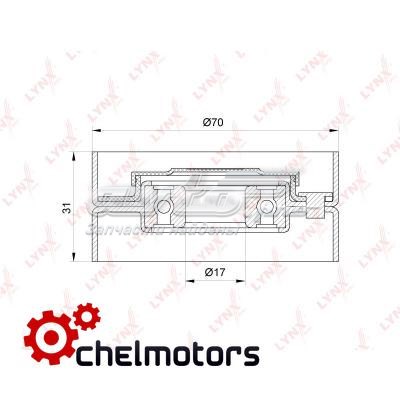 PB7065 Lynxauto rodillo, correa trapecial poli v