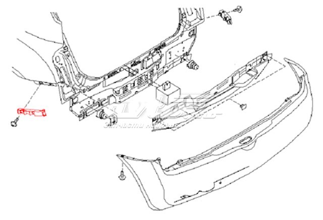 Soporte de parachoques trasero izquierdo para Nissan Micra (K12)
