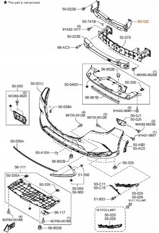 Deflector de aire, radiador, inferior Mazda CX-9 (TC)