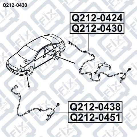 Q212-0430 Q-fix sensor abs trasero izquierdo