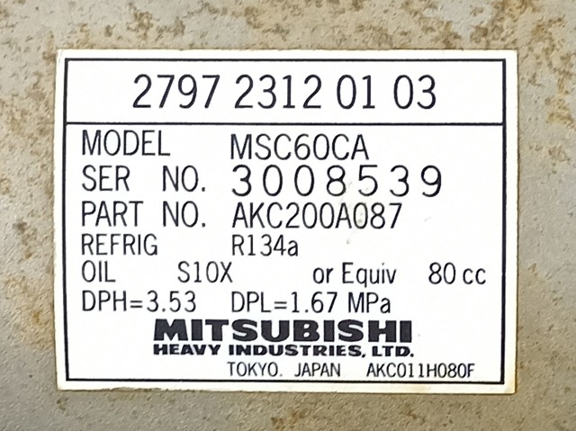 Compresor de aire acondicionado MSC60CA Tata