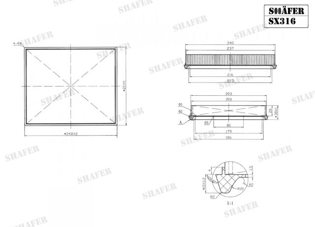 Filtro aire Shafer SX316