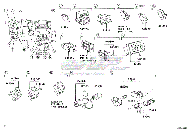 Boton De Encendido De Calefaccion Del Asiento TOYOTA 8475148080