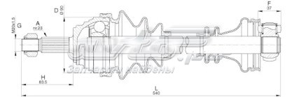 DRS6306.00 Open Parts árbol de transmisión delantero derecho