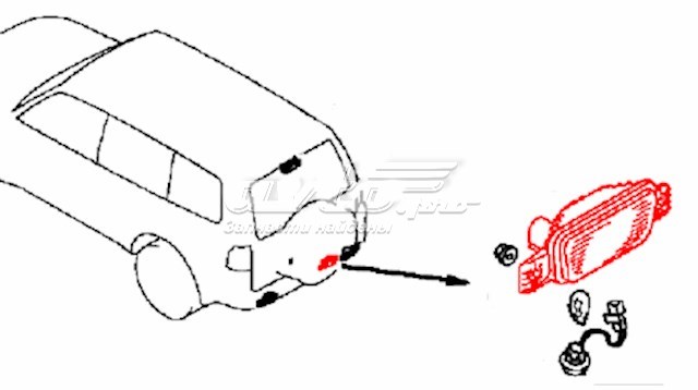 Faro antiniebla trasero Mitsubishi Pajero IV LONG (V90)