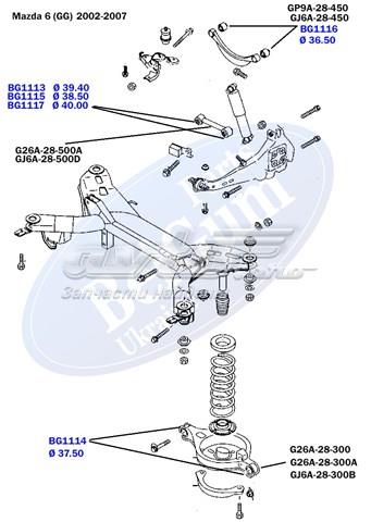 BG1117 Belgum suspensión, barra transversal trasera