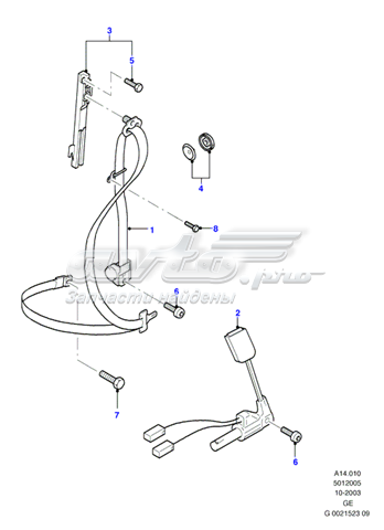 Cinturón de seguridad delantero derecho Ford Mondeo 3 (BWY)