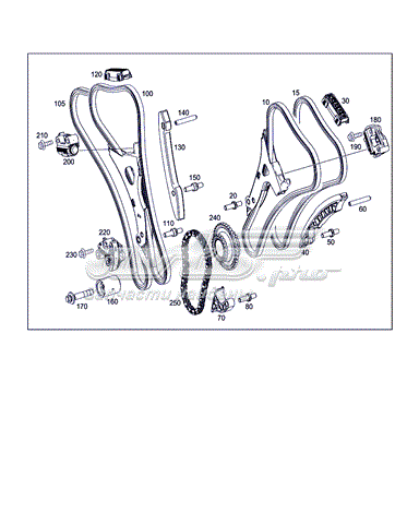 A2760502416 Mercedes carril de deslizamiento, cadena de distribución derecho