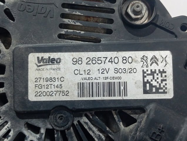 Alternador 9826574080 Peugeot/Citroen