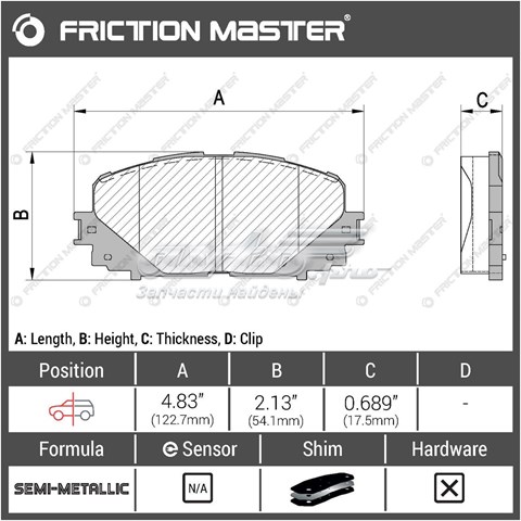 MKD1628 Friction Master pastillas de freno delanteras