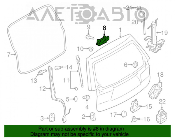 Bisagra de puerta de maletero Subaru OUTBACK (BT)