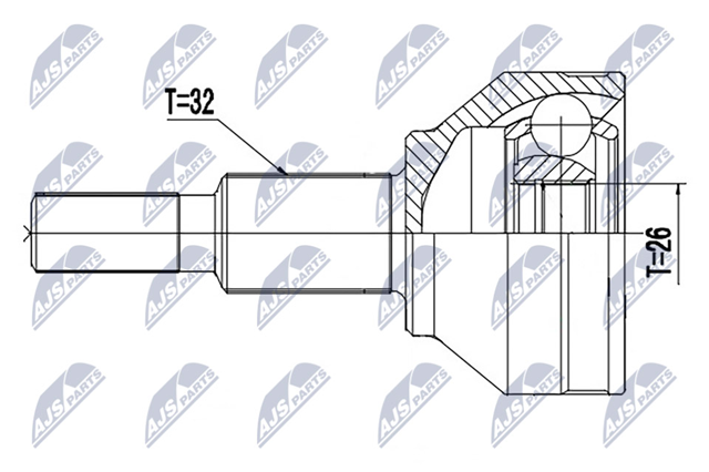 NPZ-CH-031 NTY árbol de transmisión delantero izquierdo