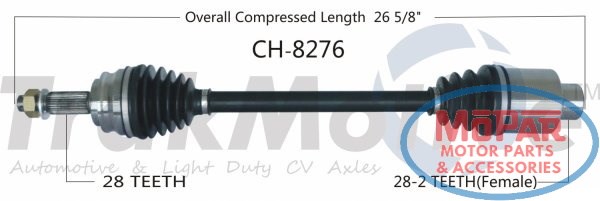 CH8276 Trakmotive/Surtrack árbol de transmisión delantero derecho