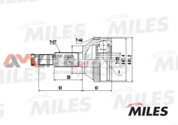 GA20118 Miles junta homocinética exterior delantera