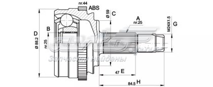 CVJ521410 Open Parts junta homocinética exterior delantera